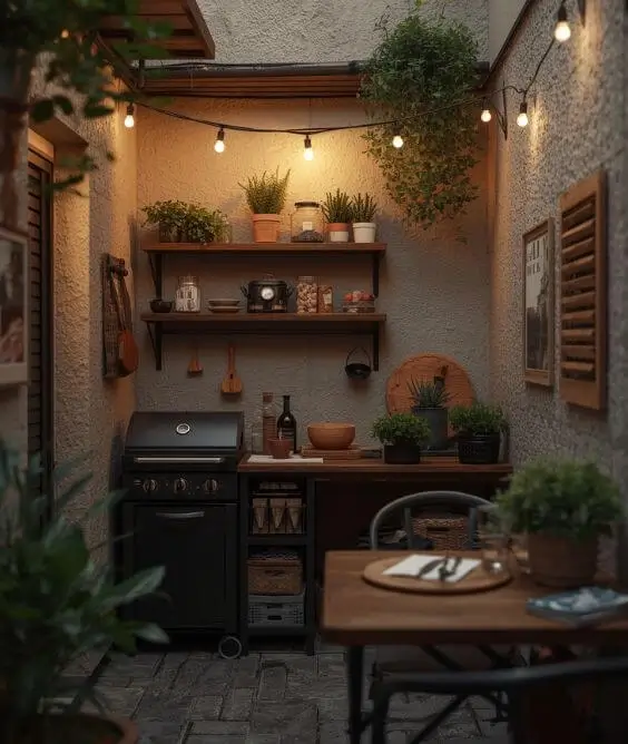 A Cozy Courtyard Kitchen Nook