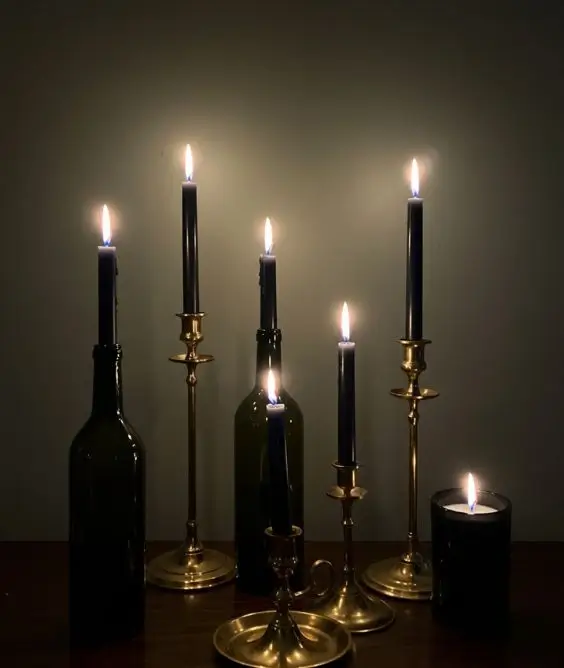 Elegant Black Candle Display