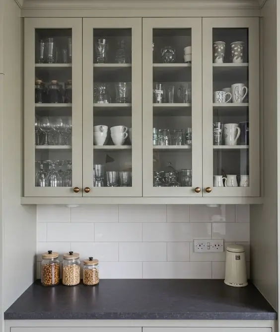 Glass Front Cabinets for an Airy Look