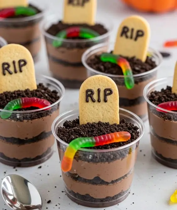 Graveyard Pudding Cups
