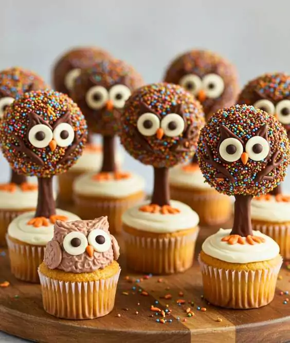 Owl Tree Cupcakes
