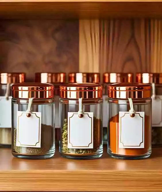 Spice Jars with Copper Lids