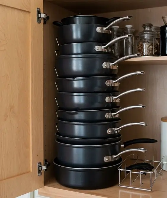 Stack Pots and Pans Vertically
