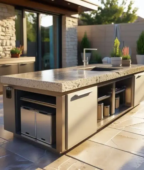 Stone Countertops with Hidden Storage