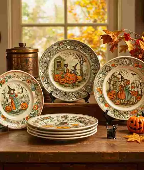 Vintage Halloween Plates