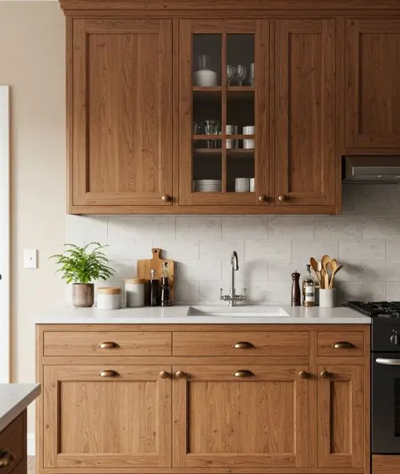 Wooden Cabinets with Natural Finishes