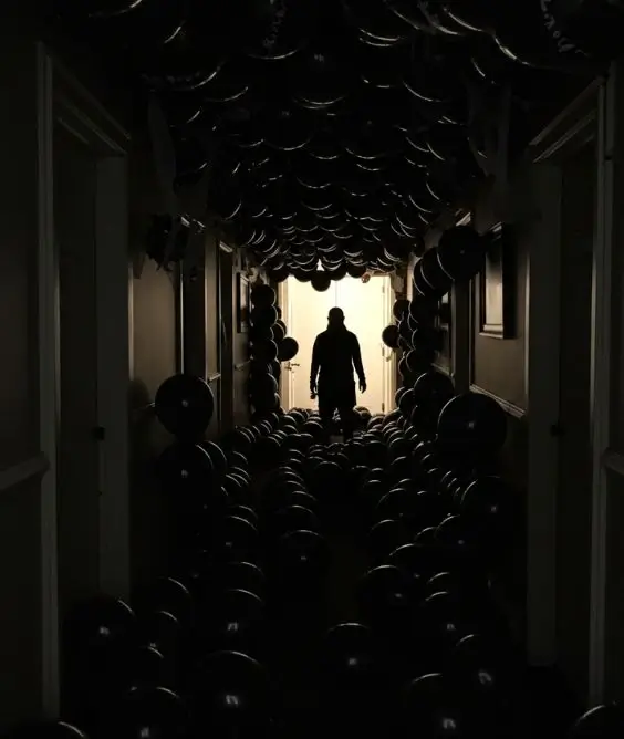 Dark Hallway of Balloons