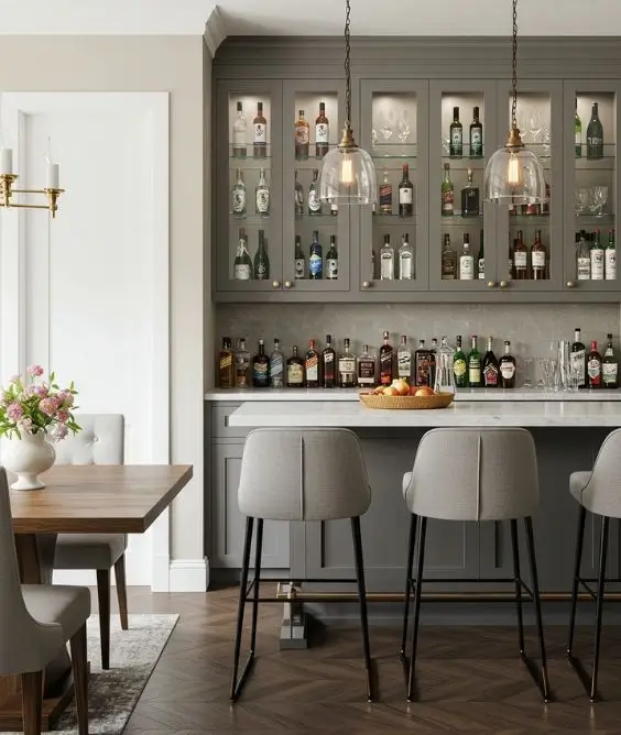 Dining Room To Bar Lounge Transformation