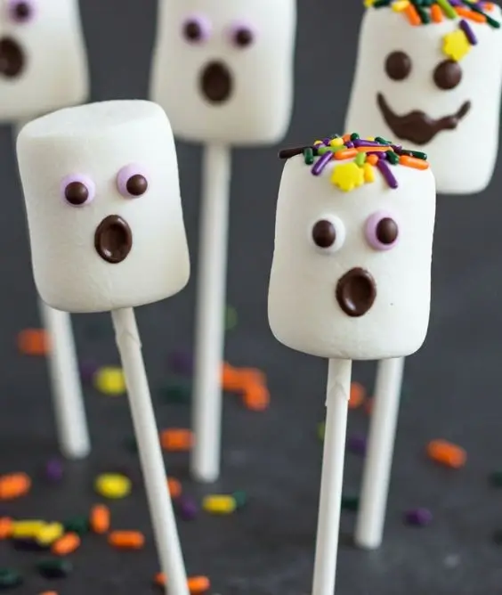 Ghostly Marshmallow Pops