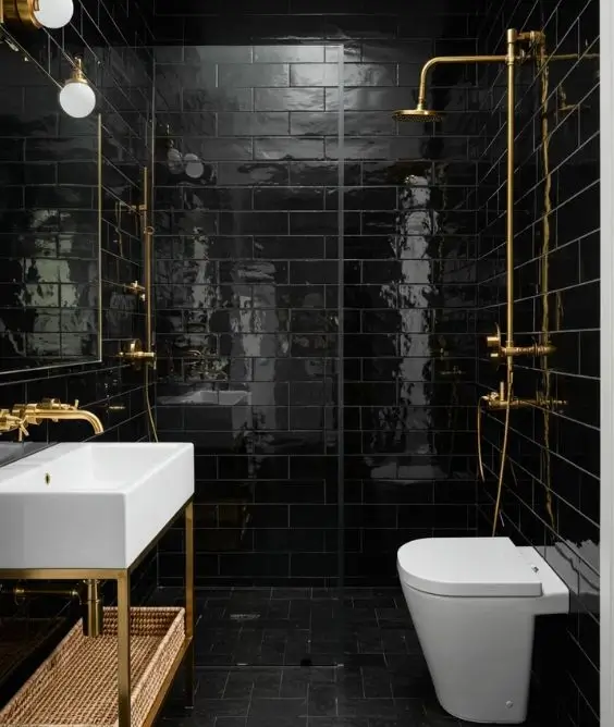 Glossy Black Tiles