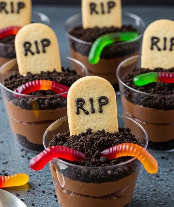 Haunted Graveyard Pudding Cups