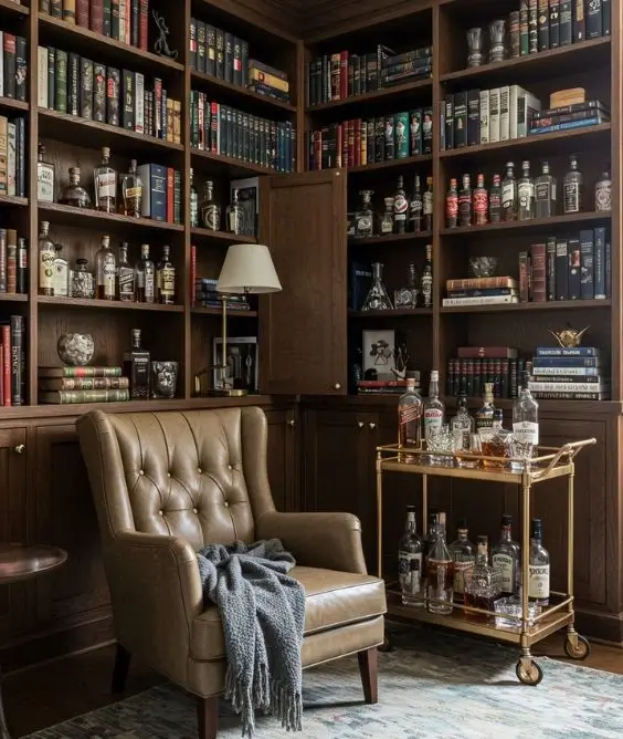 Home Library Bar Ideas With a Twist