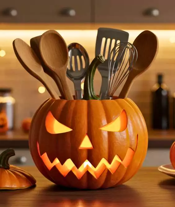 Jack o Lantern Utensil Holder