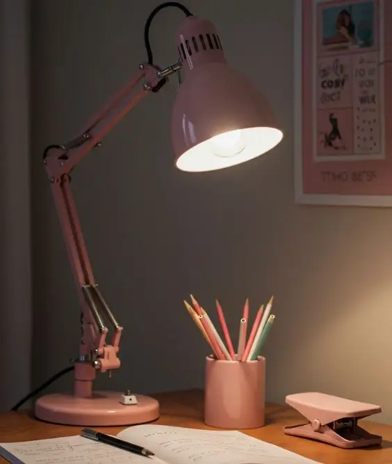 Pink Lamps That Brighten Study Corners