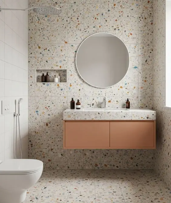 Terrazzo Tiles with Speckled Colors