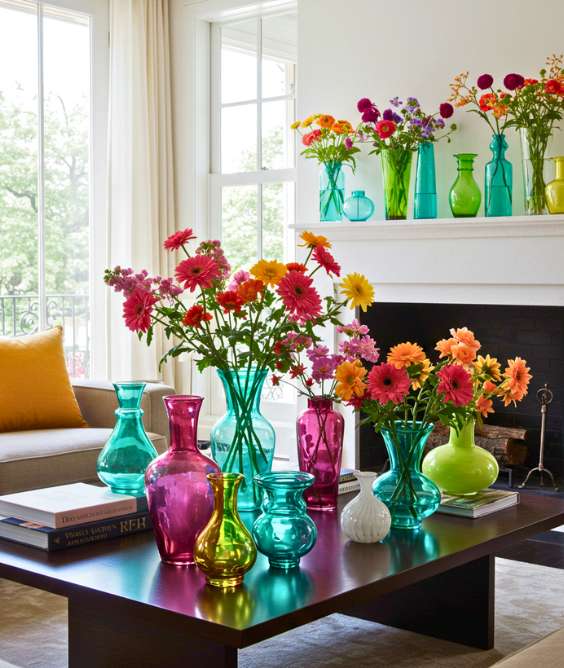 Use Colorful Vases