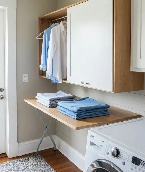 Use a folding table for top loaders