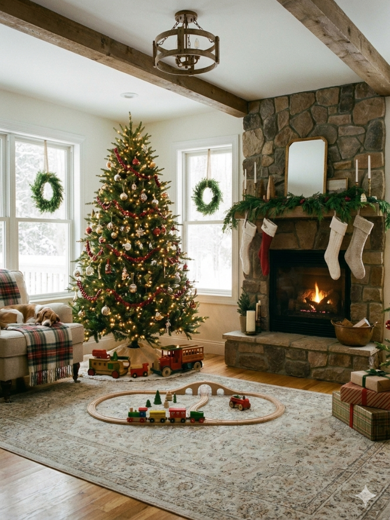 1.Living Room Christmas Decor Essentials