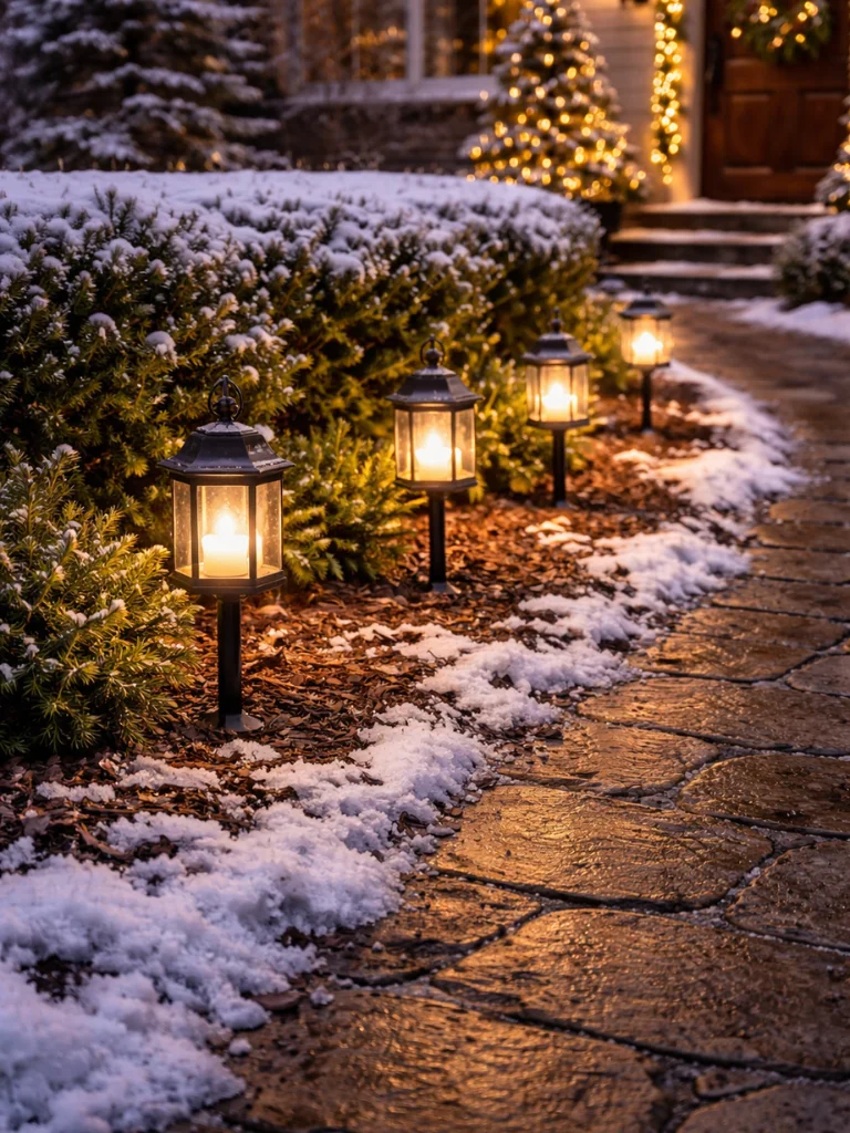 25 Outdoor Christmas Decorating Ideas for a Cozy Seasonal Look 12 11. Solar Outdoor Christmas Lights