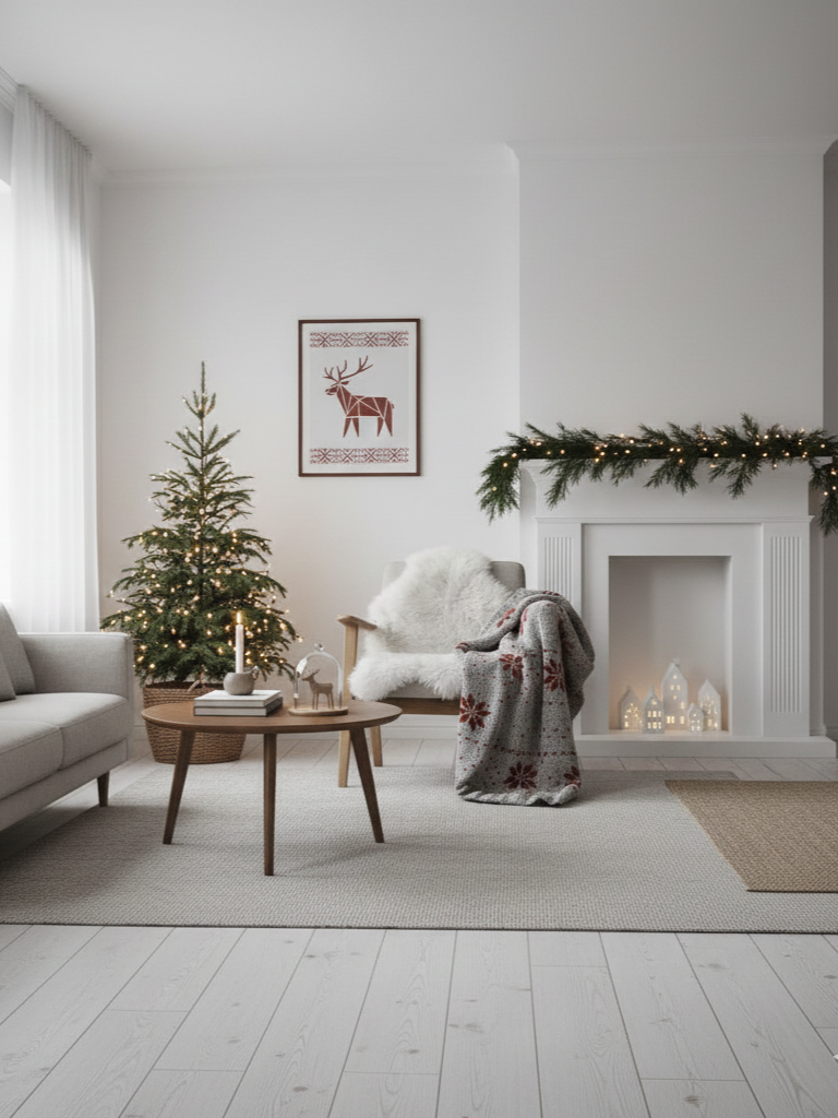 11.Scandinavian Style Christmas Room Decor