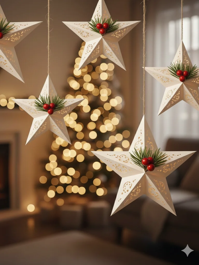 12. Handmade Paper Star Decorations