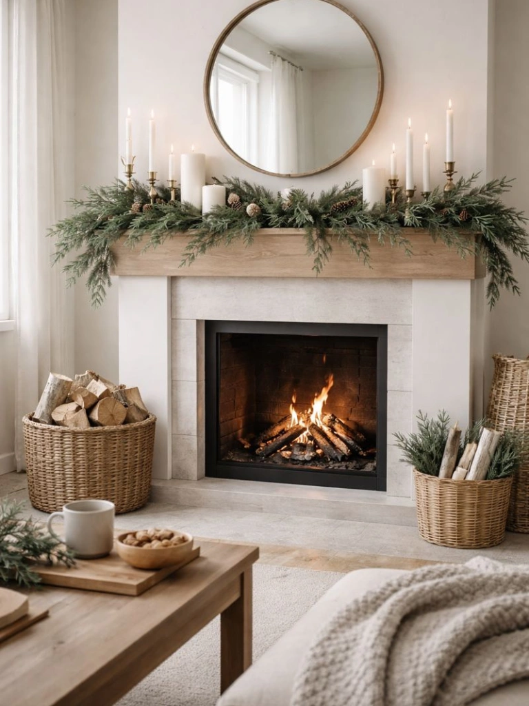 12. Scandinavian Inspired Fireplace Styling