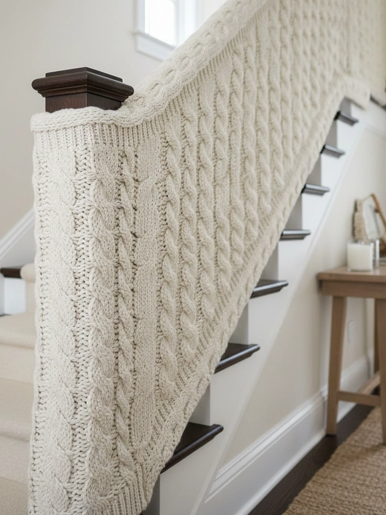 14. Sweater Fabric Wraps on Handrails