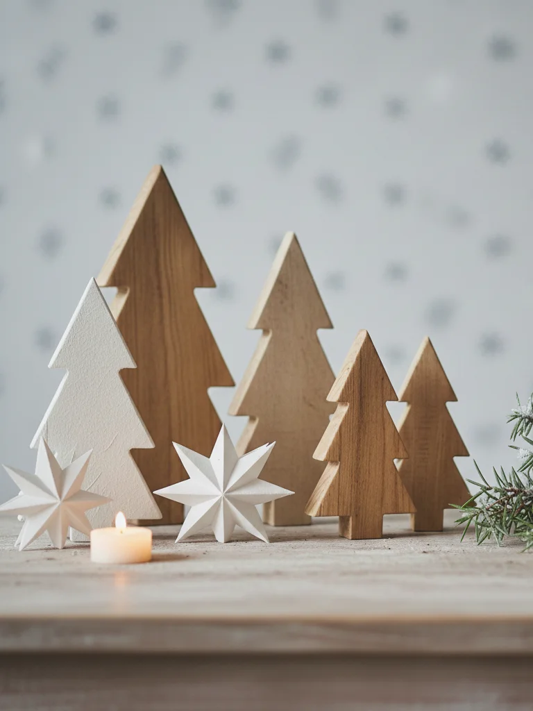15. DIY Paper or Wood Christmas Decorations