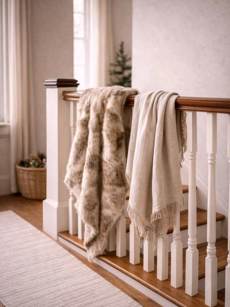 15. Faux Fur and Linen Throw Accents