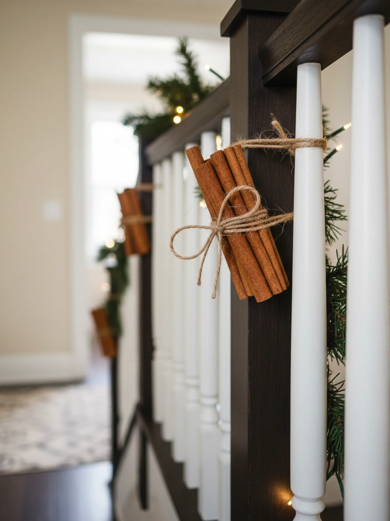 17. Cinnamon Stick Stair Accents