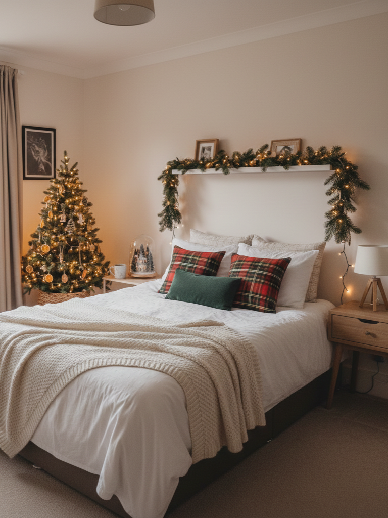 20.Cozy Bedroom Christmas Decor