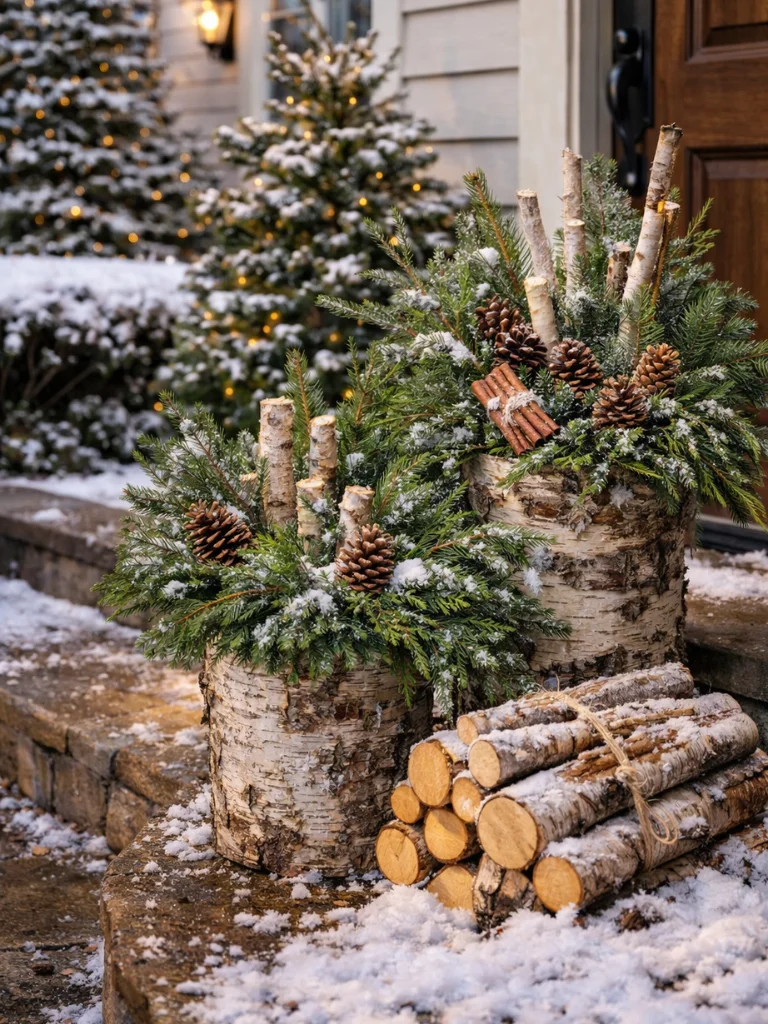 25 Outdoor Christmas Decorating Ideas for a Cozy Seasonal Look 22 21. Natural Outdoor Christmas Decor