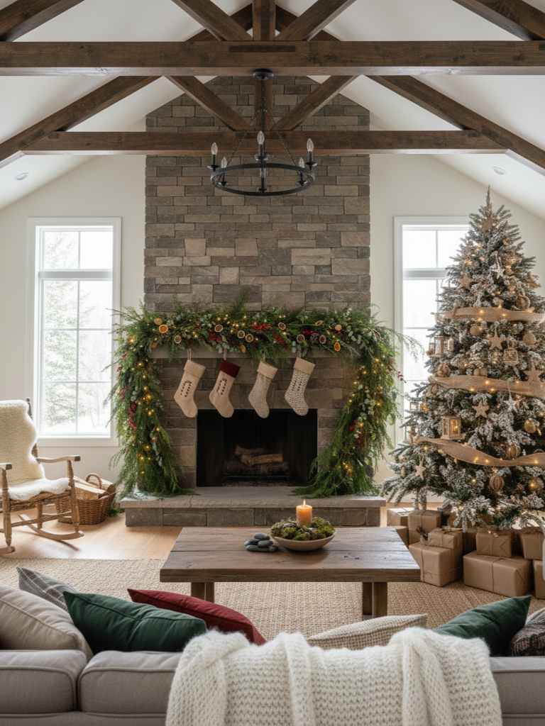 23.Nature Inspired Christmas Room Decor