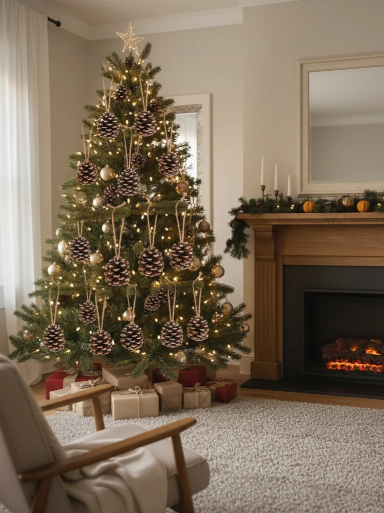 3. Pinecone Twine Christmas Ornaments