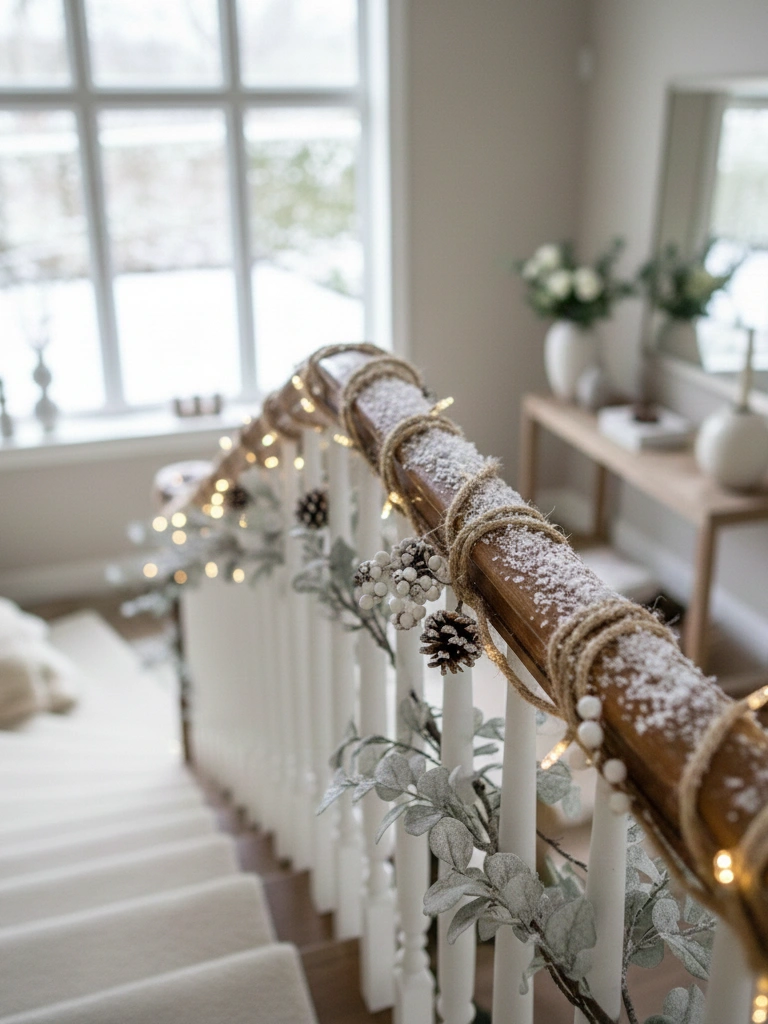 31. Minimalist Winter Staircase Look