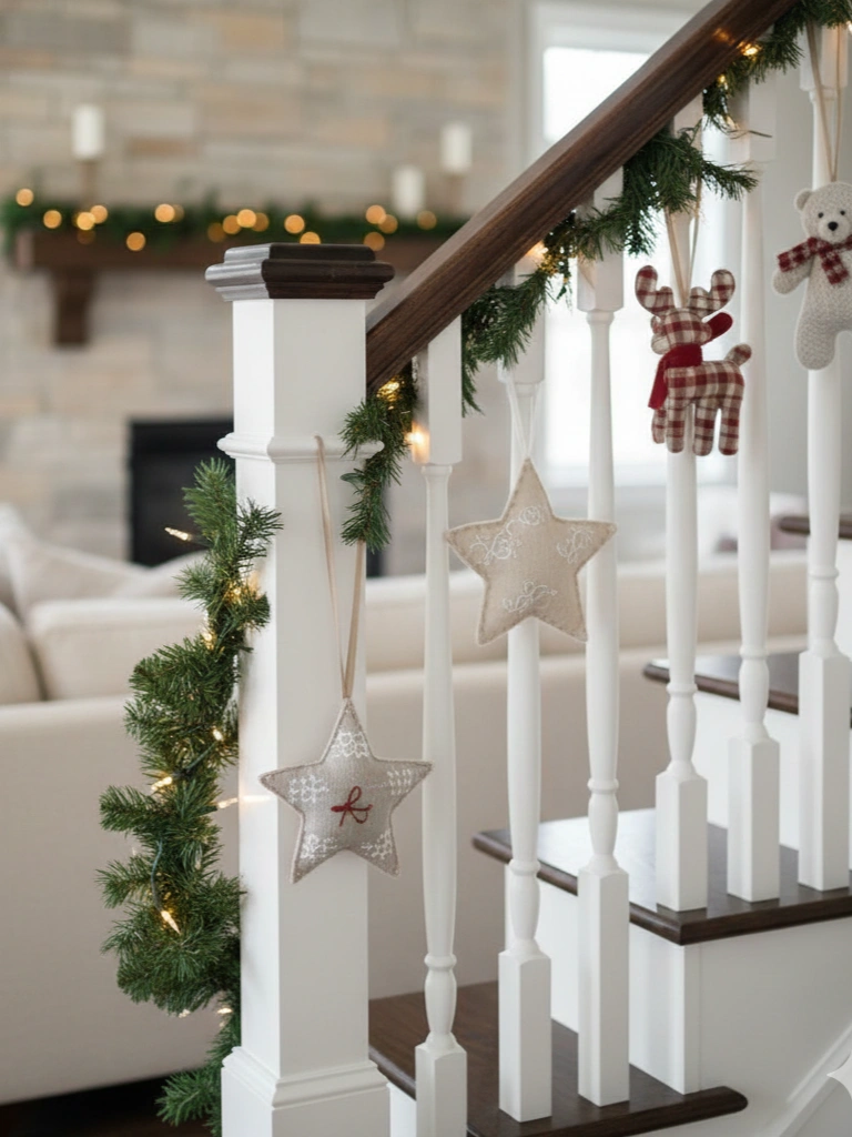 39. Festive Plush Ornaments on Posts