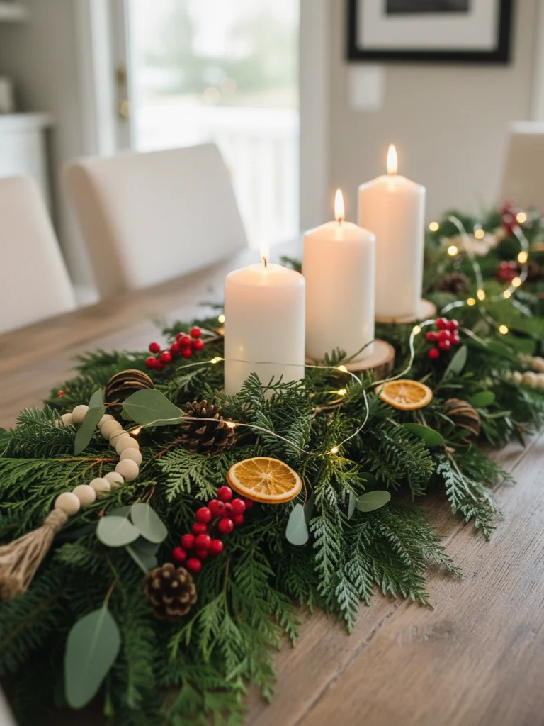 4. DIY Natural Table Centerpiece with Greenery