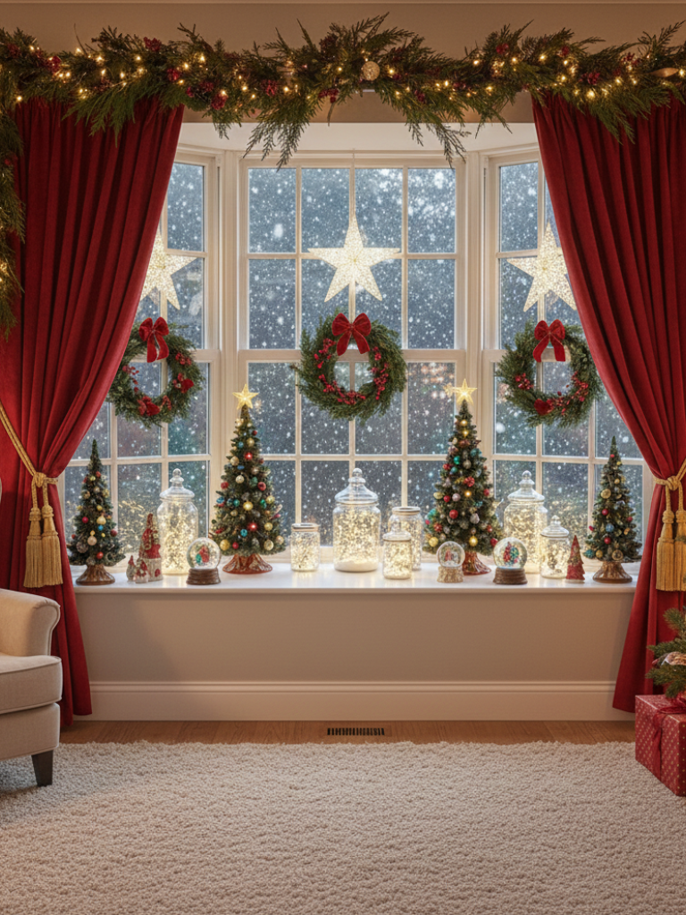 5.Christmas Window Decor Ideas
