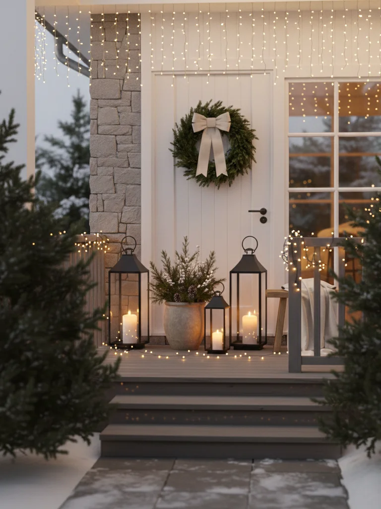 25 Outdoor Christmas Decorating Ideas for a Cozy Seasonal Look 8 7. Outdoor Christmas String Lights