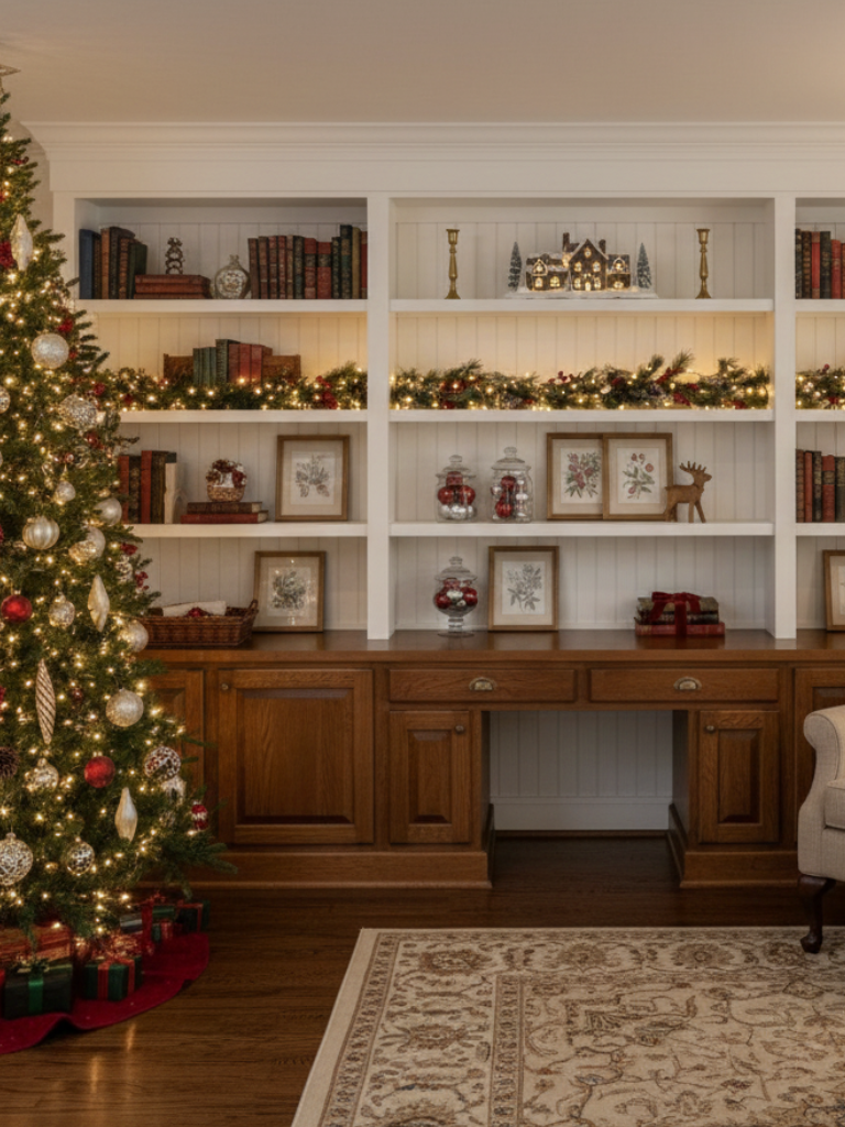 8.Shelf Styling with Holiday Accents
