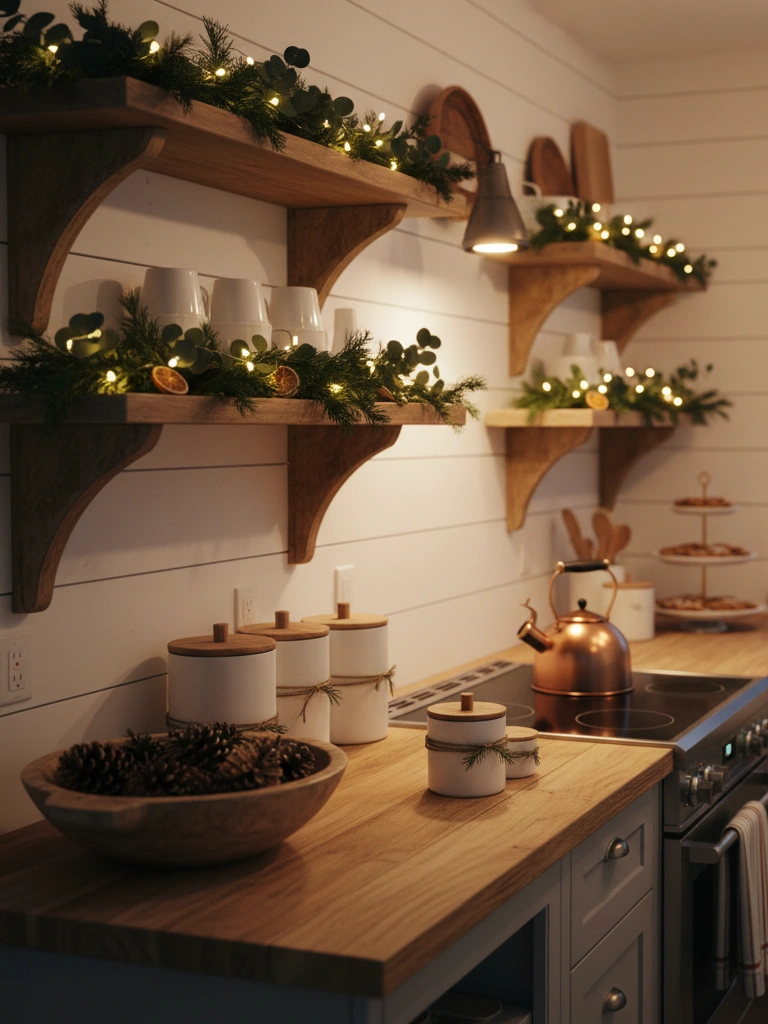 25 Farmhouse Christmas Decor Ideas for a Cozy Holiday Home 10 9. Festive Farmhouse Kitchen Accents