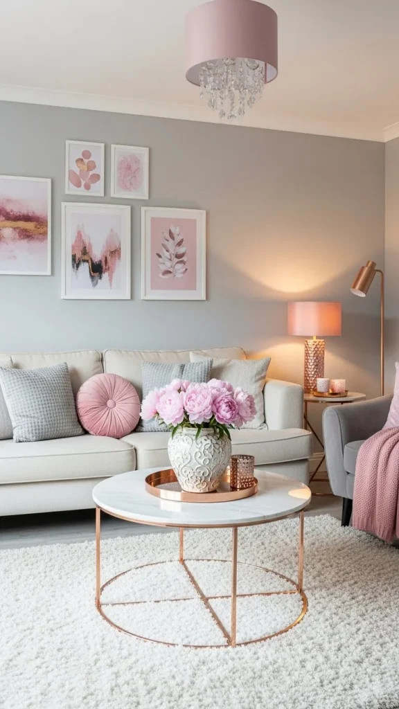 Pink and Neutral Accents