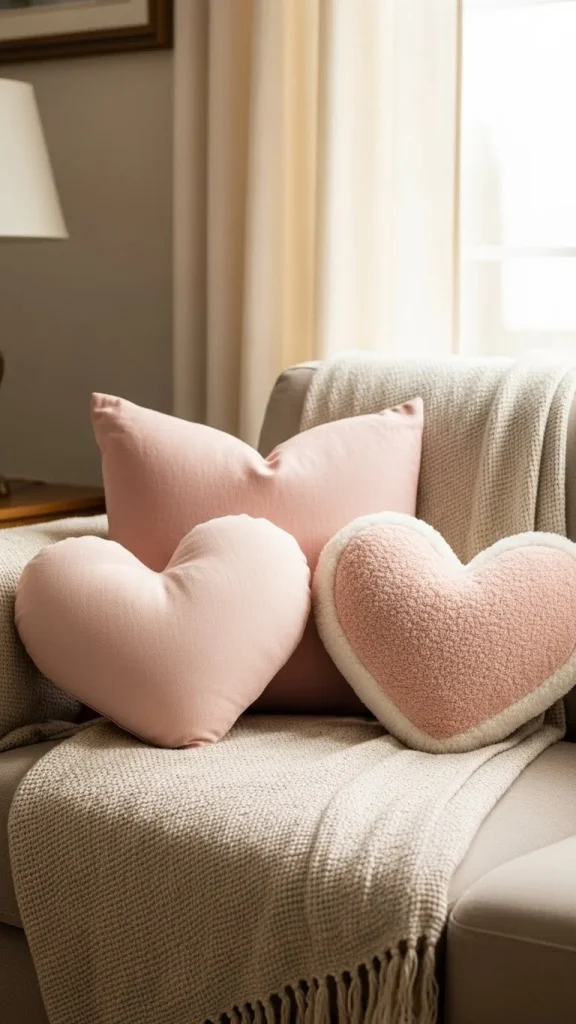 Soft Heart Throw Pillows