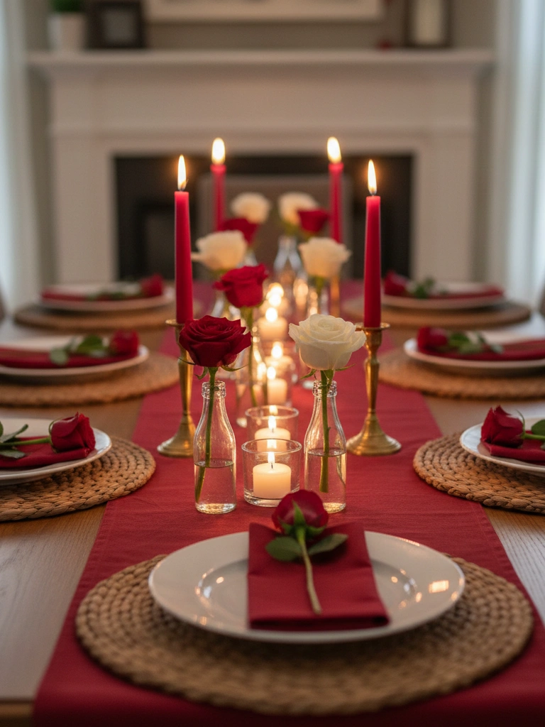 1. A Classic Valentines Day Red and White Table