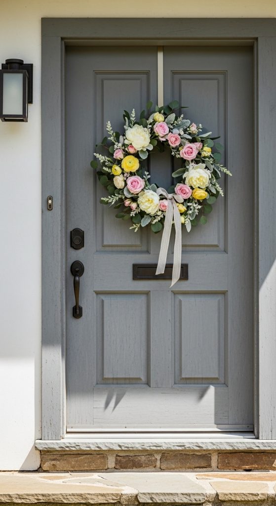1. Floral Wreath on the Front Door