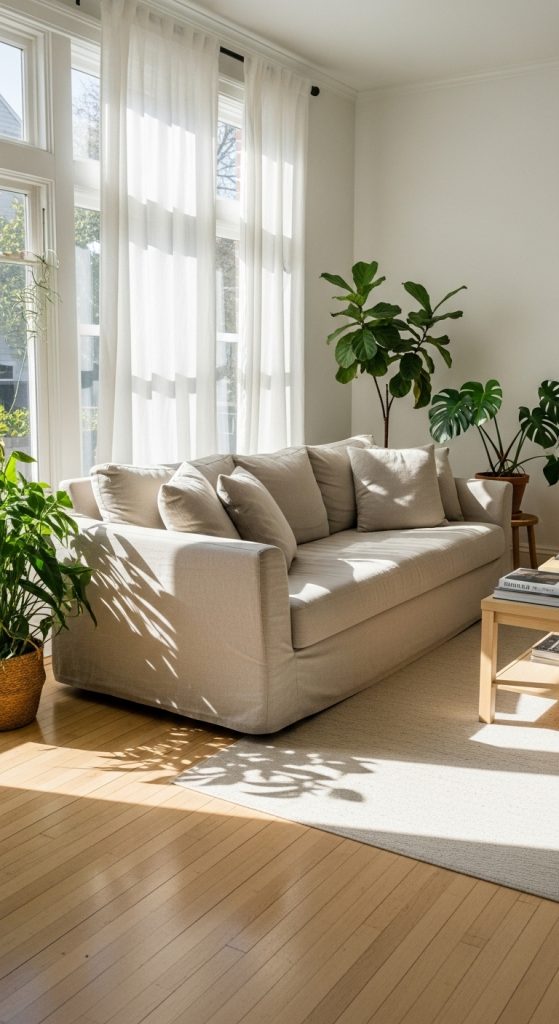 1. Light Linen Sofa Covers