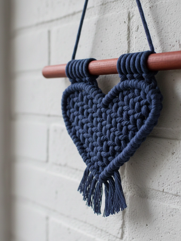 1. Mini Macrame Heart Wall Hangings