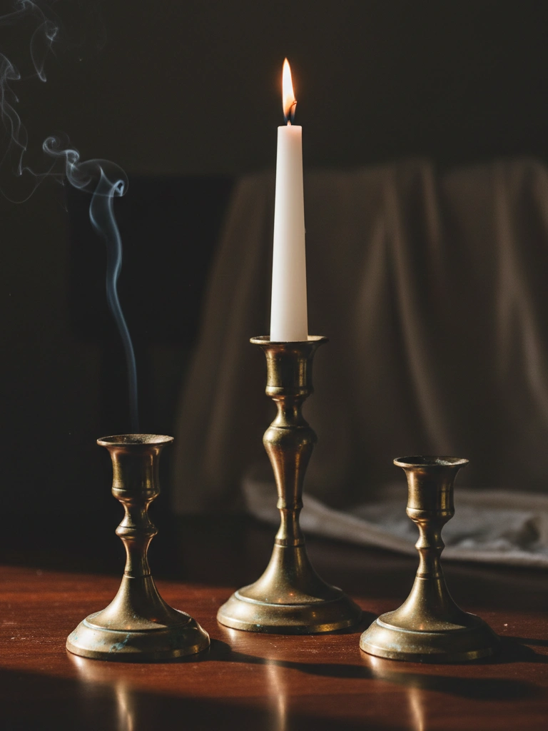 10. Antique Brass Candlestick Holders