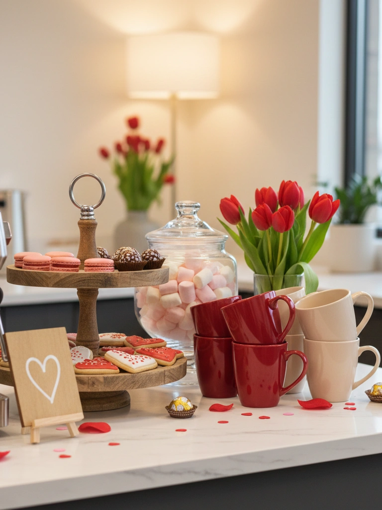 10. Break Room Valentine Coffee Station Decor 1