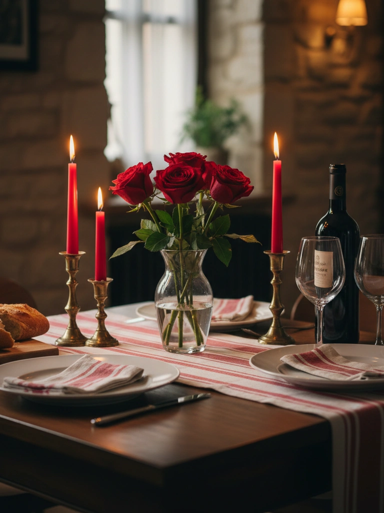 10. French Bistro Inspired Valentines Day Table Decor Simple but Stunning